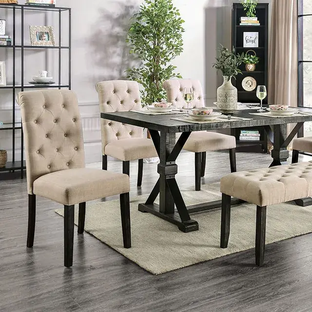 Rustic Antique Black Dining Set, custom commercial furniture by DMD Furnishing