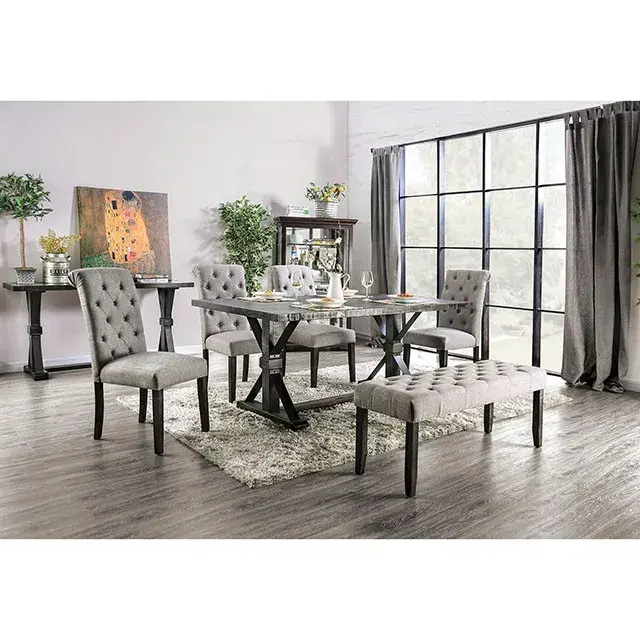 Rustic Antique Black Dining Set — Dining Table, view 7