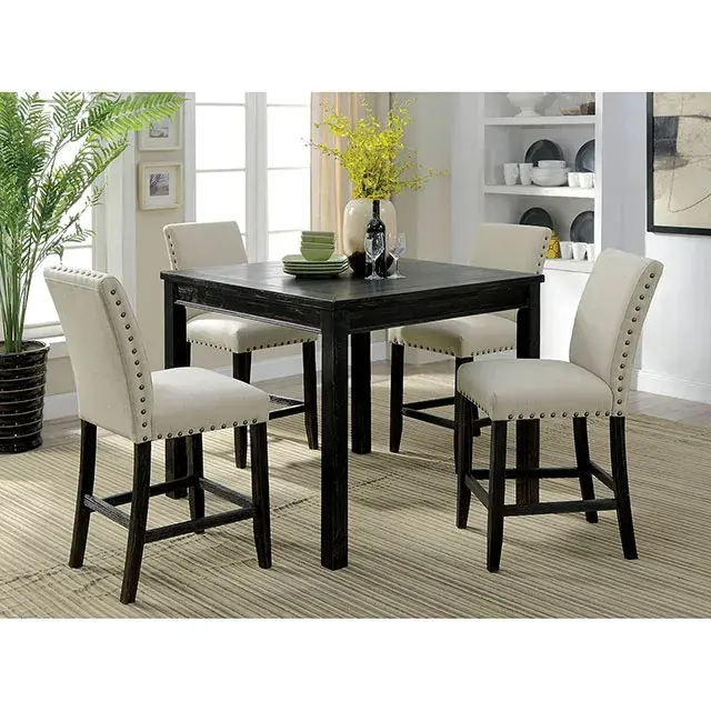 Rustic Antique Black Dining Set (Kristie) — Dining Table, main view