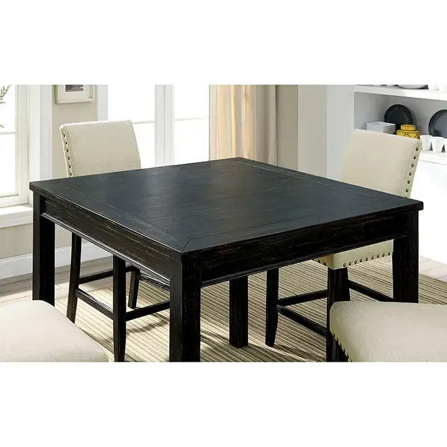 Rustic Antique Black Dining Set (Kristie) — Dining Table, view 2