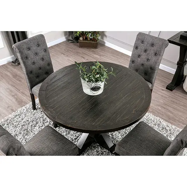 Rustic Antique Black, Ivory Dining Set — Dining Table, view 2