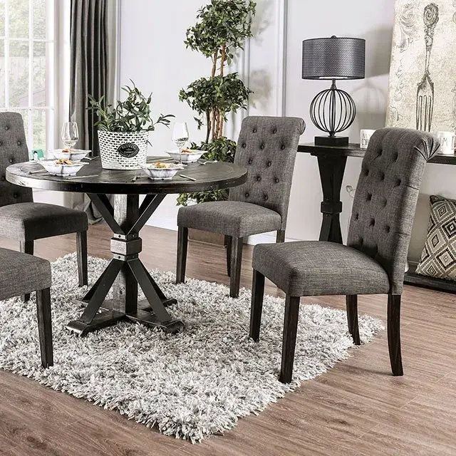Rustic Antique Black, Ivory Dining Set — Dining Table, view 5