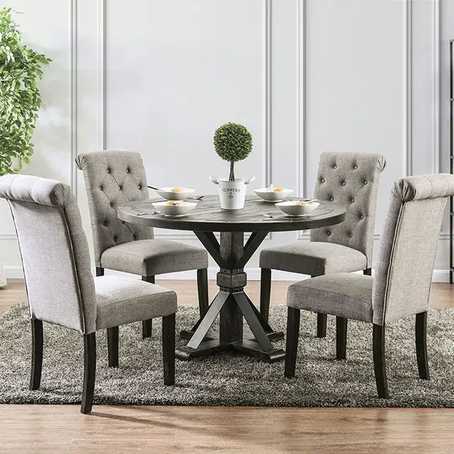 Rustic Antique Black, Ivory Dining Set — Dining Table, view 7