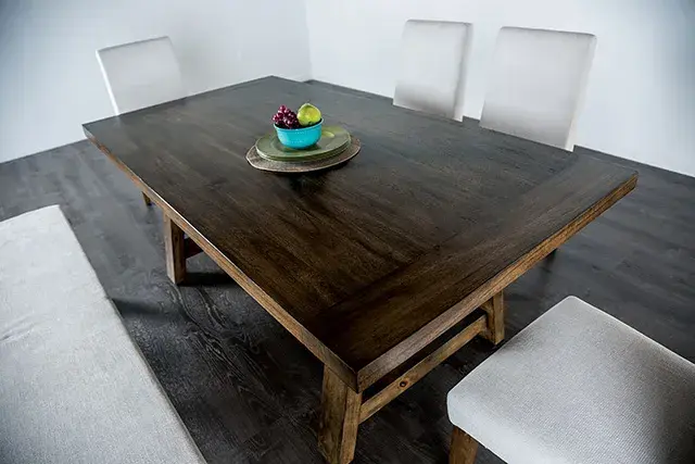 Rustic Brown Dining Set — Dining Table, view 2