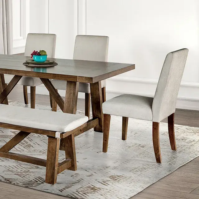 Rustic Brown Dining Set — Dining Table, view 5