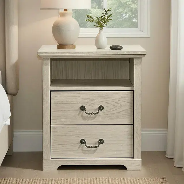 Rustic Distressed Oak Nightstand — Nightstand, main view