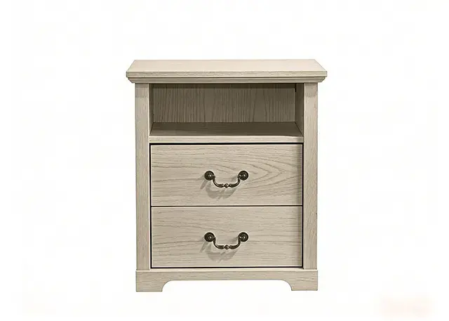 Rustic Distressed Oak Nightstand — Nightstand, view 3