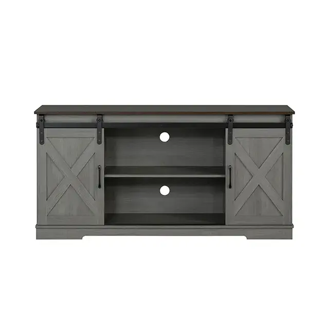 Rustic Farmhouse Brown/Gray TV Console — TV Unit, view 2