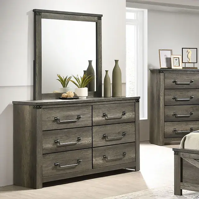 Rustic Farmhouse Rustic Gray Nightstand — Nightstand, view 2
