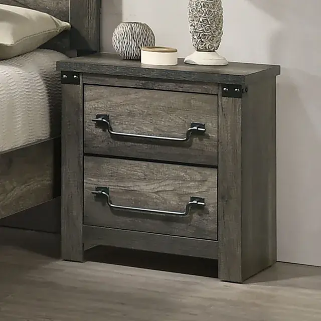 Rustic Farmhouse Rustic Gray Nightstand — Nightstand, view 6