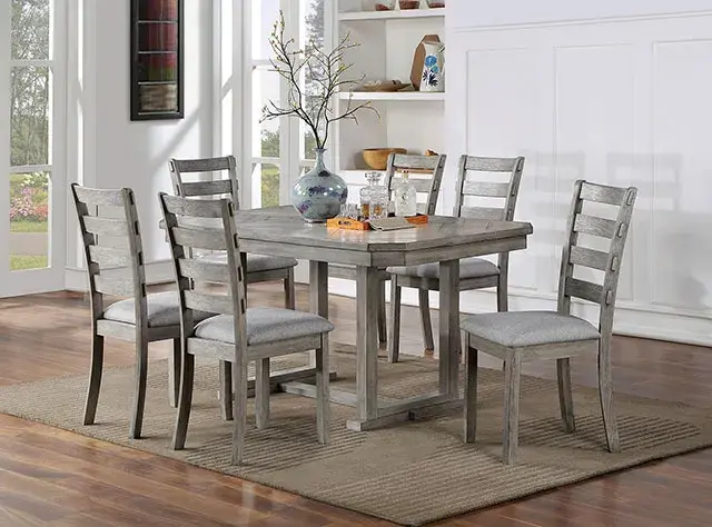 Rustic Gray Dining Set — Dining Table, view 3