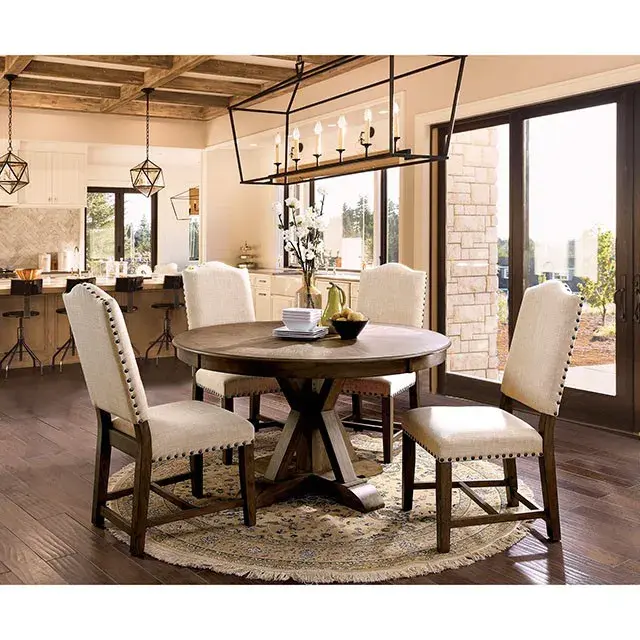Rustic Light Oak, Beige Dining Set — Dining Table, view 3