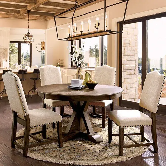 Rustic Light Oak, Beige Dining Set — Dining Table, view 4