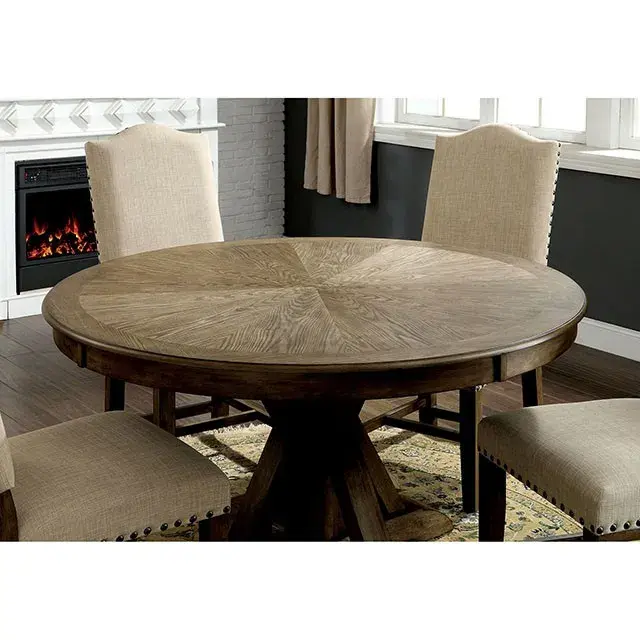 Rustic Light Oak, Beige Dining Set — Dining Table, view 5