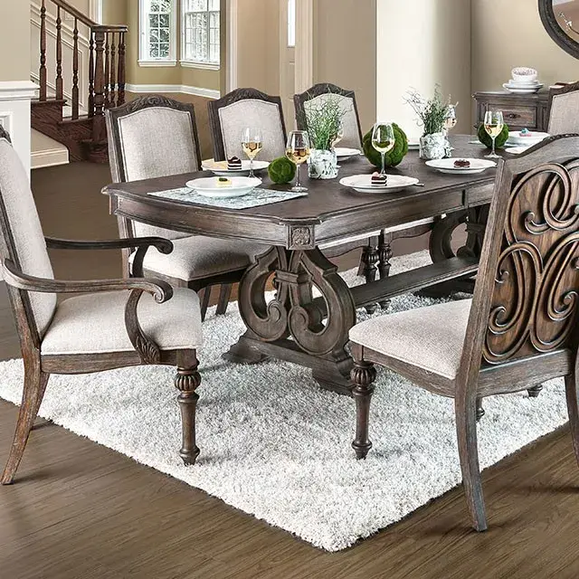 Rustic Rustic Natural Tone, Ivory Dining Set — Dining Table, view 2