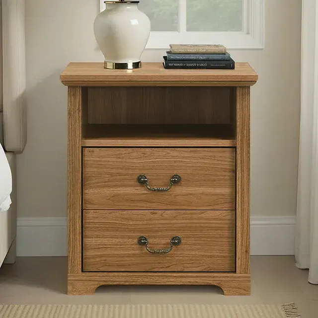 Rustic Walnut Nightstand — Nightstand, main view
