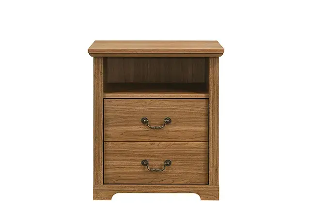 Rustic Walnut Nightstand — Nightstand, view 3