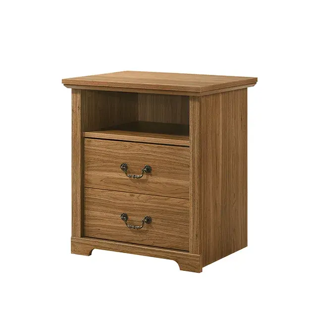 Rustic Walnut Nightstand — Nightstand, view 6