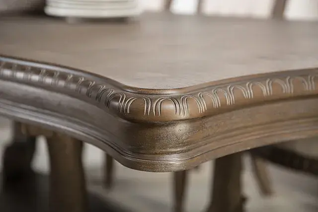 Rustic Weathered Oak Dining Set — Dining Table, view 2