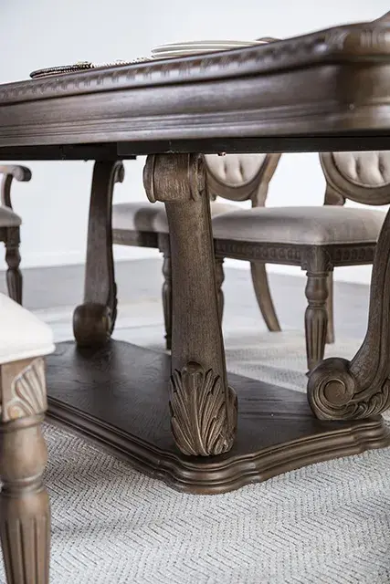 Rustic Weathered Oak Dining Set — Dining Table, view 4
