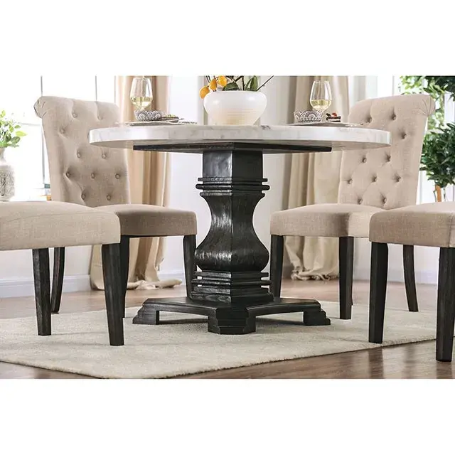 Rustic White, Antique Black Dining Set — Dining Table, view 2
