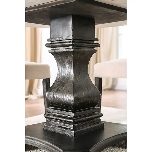 Rustic White, Antique Black Dining Set — Dining Table, view 4