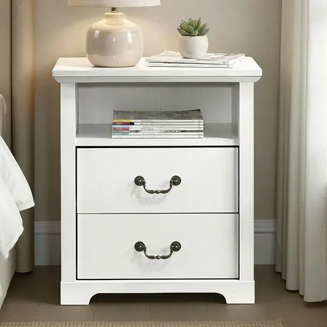 Rustic White Nightstand — Nightstand, main view