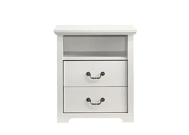 Rustic White Nightstand — Nightstand, view 3
