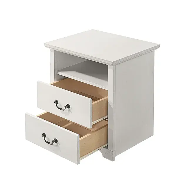 Rustic White Nightstand — Nightstand, view 7