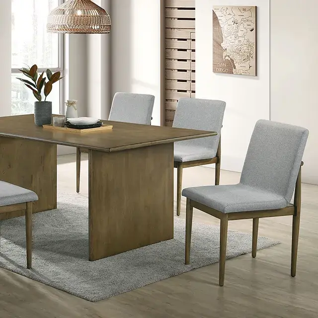 Table + 6 Chairs Mid-century Modern Dining Set (St Gallen) — Dining Table, main view