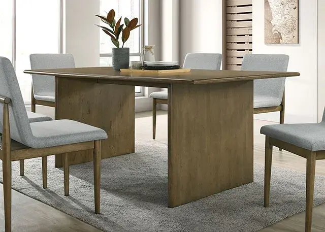 Table + 6 Chairs Mid-century Modern Dining Set (St Gallen) — Dining Table, view 2