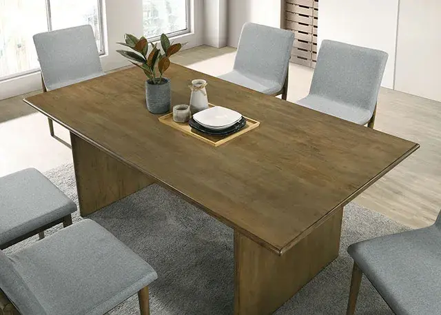 Table + 6 Chairs Mid-century Modern Dining Set (St Gallen) — Dining Table, view 3