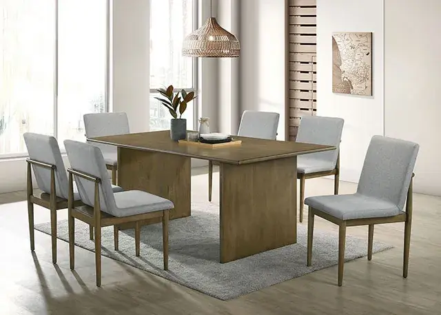 Table + 6 Chairs Mid-century Modern Dining Set (St Gallen) — Dining Table, view 5