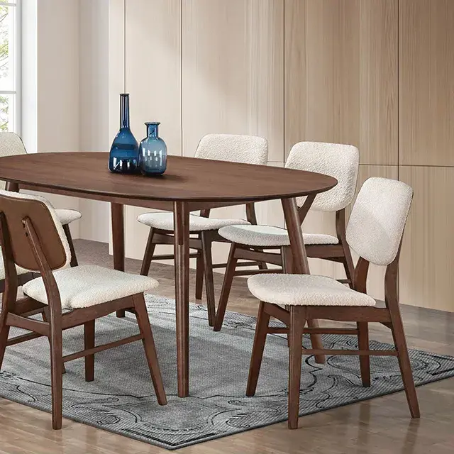 Table + 6 Chairs Mid-Century Modern Dining Set (Uzwil) — Dining Table, view 2