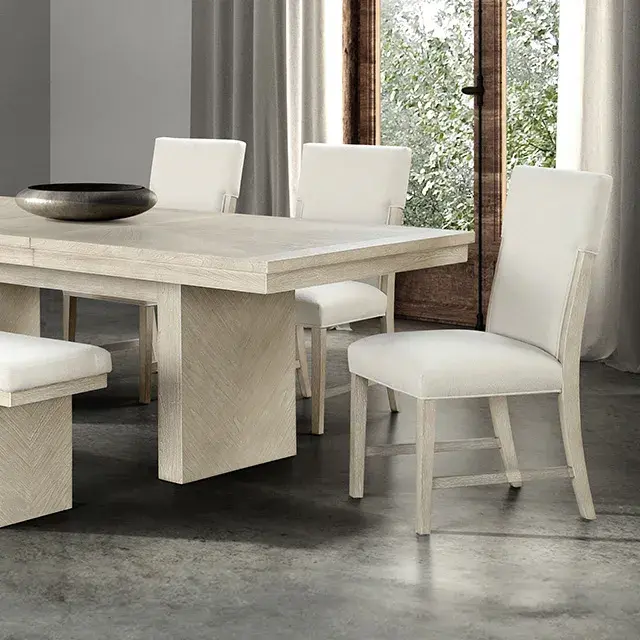 Table + 6 Chairs Modern Farmhouse Dining Set — Dining Table, view 2