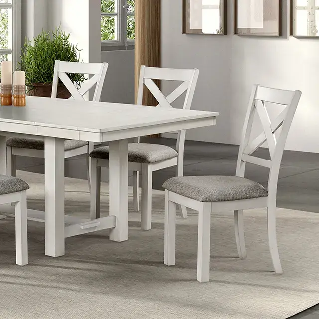 Table + 6 Chairs Rustic Farmhouse Dining Set — Dining Table, view 7