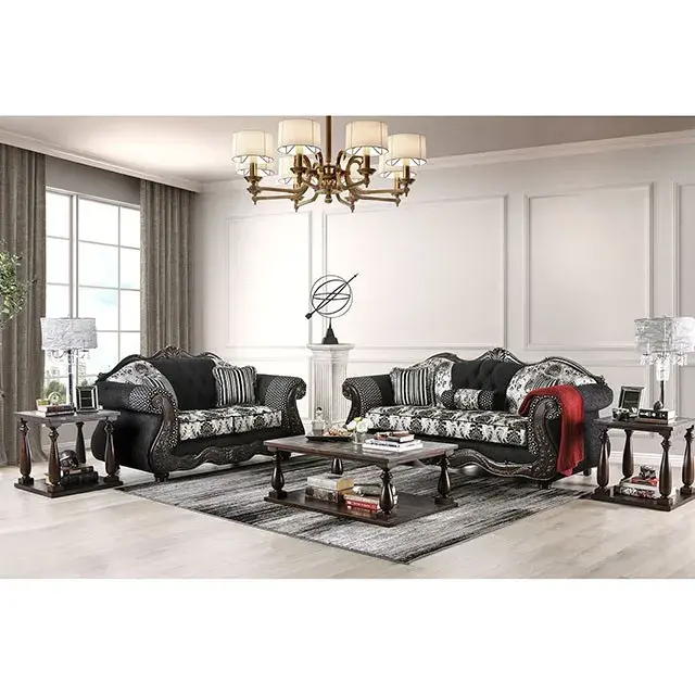Traditional Black Sofa — Sofa, view 2