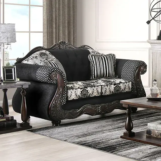 Traditional Black Sofa — Sofa, main view