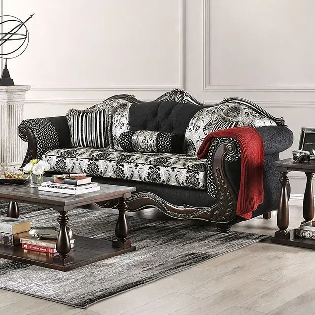 Traditional Black Sofa — Sofa, view 3