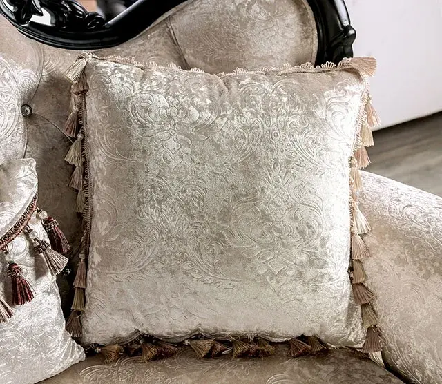 Traditional Black/Off-White Sofa — Sofa, view 5