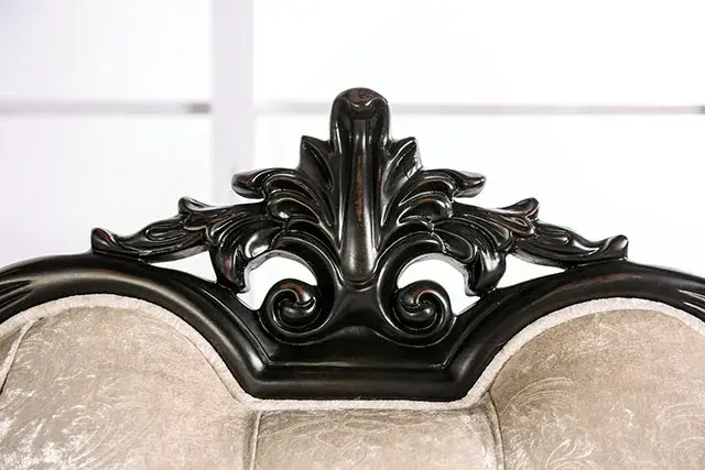 Traditional Black/Off-White Sofa — Sofa, view 2