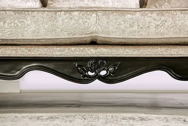Traditional Black/Off-White Sofa — Sofa, view 8