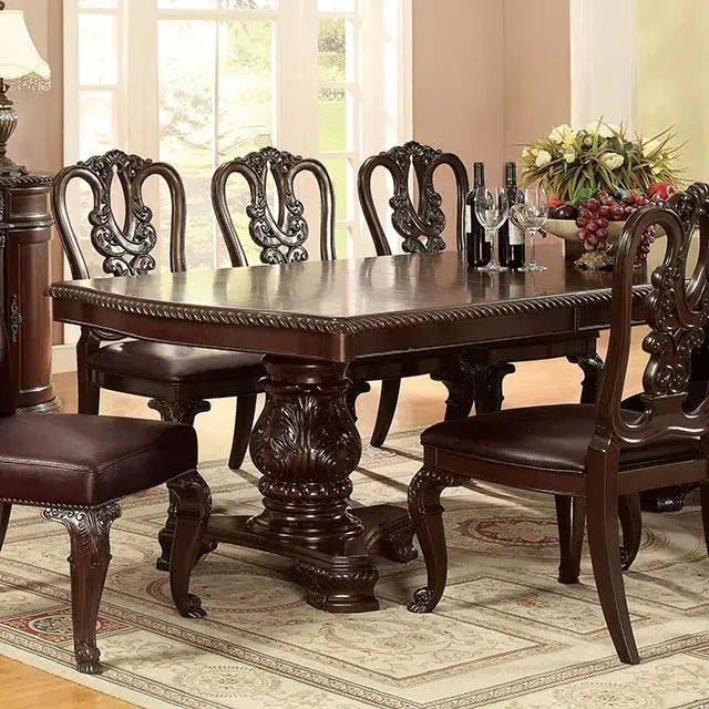 Traditional Brown Cherry Dining Set — Dining Table, main view