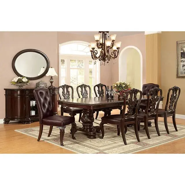 Traditional Brown Cherry Dining Set — Dining Table, view 2