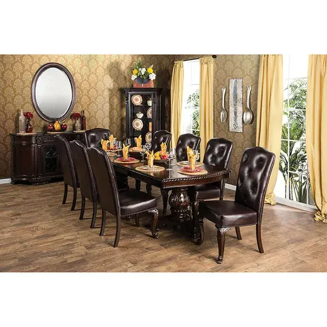Traditional Brown Cherry Dining Set — Dining Table, view 5