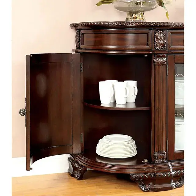 Traditional Brown Cherry Dining Set — Dining Table, view 8