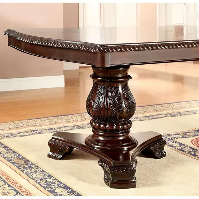 Traditional Brown Cherry Dining Set — Dining Table, view 9