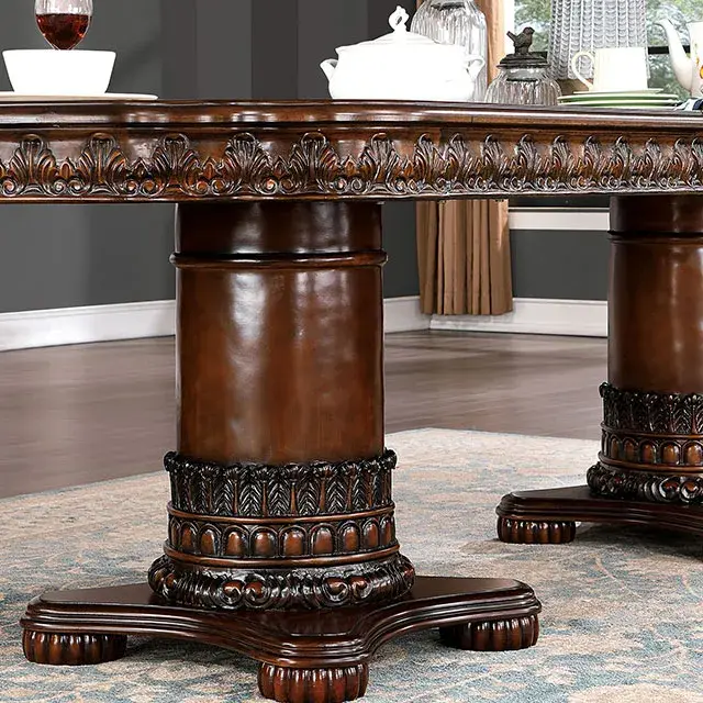 Traditional Brown Cherry Dining Set (Canyonville) — Dining Table, view 4