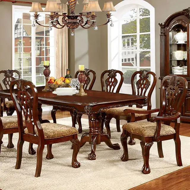 Traditional Brown Cherry Dining Set (Elana) 2 — Dining Table, main view