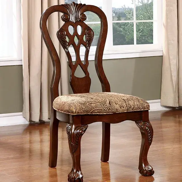 Traditional Brown Cherry Dining Set (Elana) 2 — Dining Table, view 3